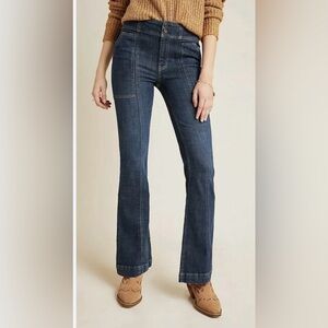 Pilcro and the Lerterpress high rise boot cut trouser jeans blue sz 30